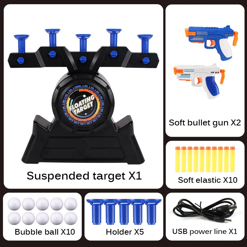 

Electric Target Floating Ball Game Hover Gun Flying Shoot Plastic Bullet Pit Indoor Suspension Kid Toy Interaction Children