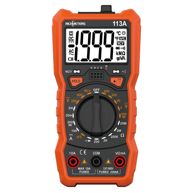 Цифровой мультиметр RICHMETERS RM113A NCV 2000 отсчетов HFE измеритель напряжения