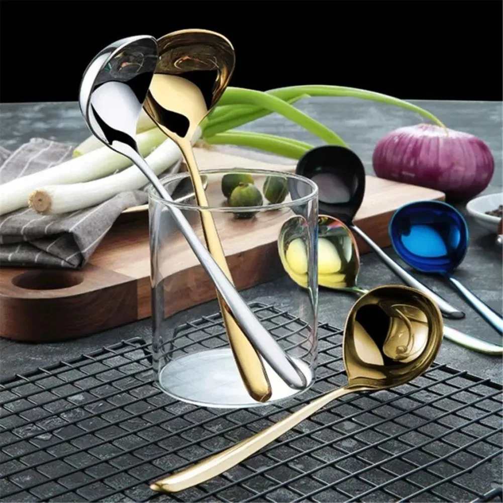 

20*5.6cm Stainless Steel Spoon Family Soup Spoon Kitchen Cooking Spoon Long Handle Dessert Coffee Spoons Bar Tools Accessories