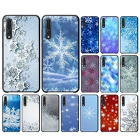 snowflake winter white snow christmas phone case for huawei y6 2018 y7prime2019 funda case for y8p y9 2019 capa