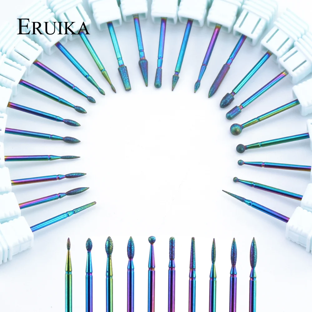 

Алмазное сверло для ногтей с радужным покрытием, 1 шт., Электрический Фрезерный резак для маникюра, вращающегося заусенца, аксессуары для пе...