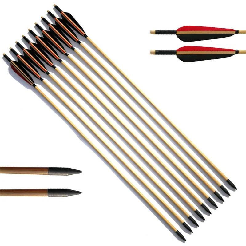 6/12 шт 31 &quotдеревянные стрелы для лука деревянный вал ручной работы 5&quot турецкое
