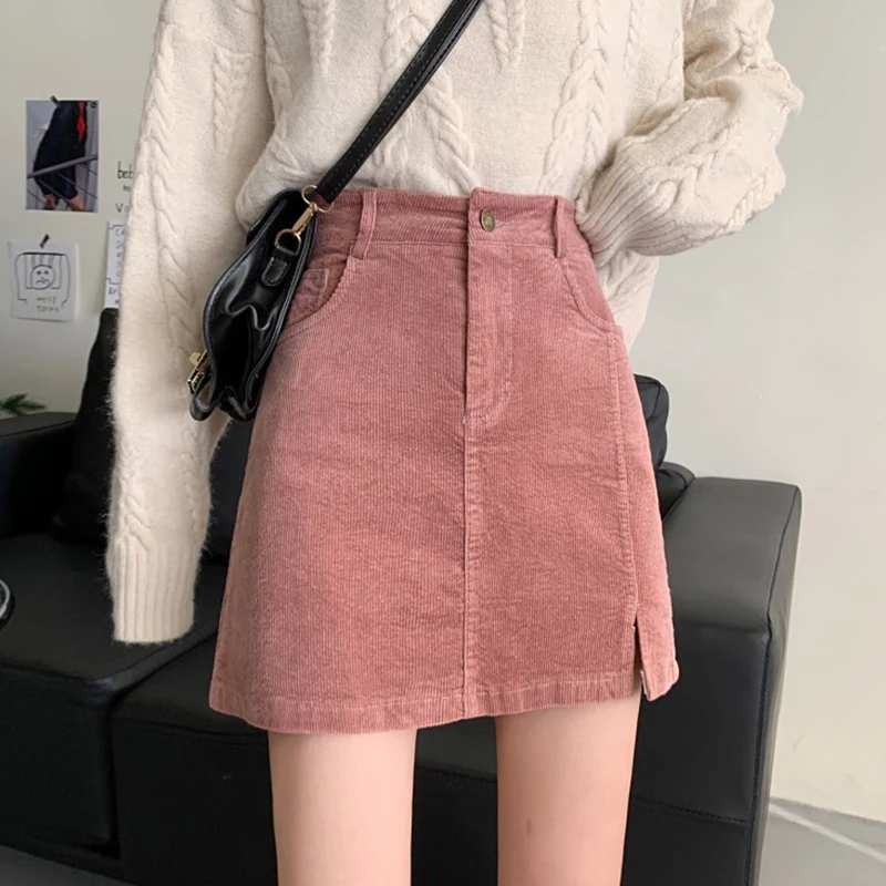 

Skirt In The Spring Of 2021, A-line High Waist And Thin Corduroy Skirt