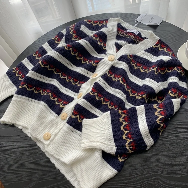 

Women Cardigan Knitted Sweater Autumn Winter Long Sleeve V neck Jumper Cardigans Casual Streetwear Pull Femme Coat