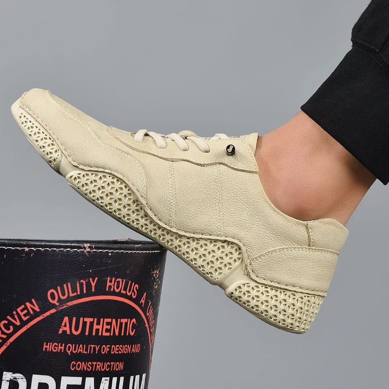 KATESEN 2020 New Men Leather Shoes Fashion Hot Designer Handmade Cow Loafers Casual Slip on Soft Driving Big Size | Обувь