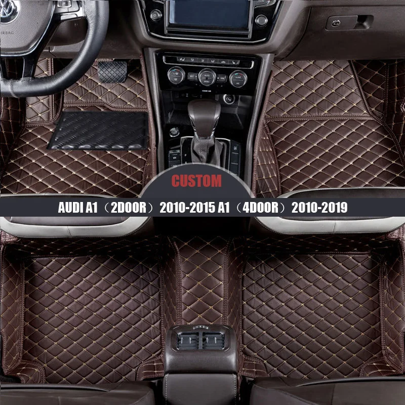 

Custom Leather Car Floor Mats For Audi A1 2 doors 2010-2015 A1 2010-2015 2016 2017 2018 2019 foot pads auto carpet
