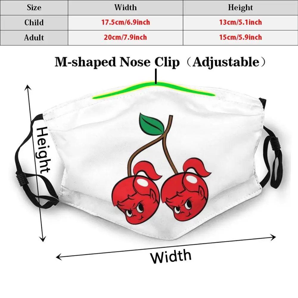 Маска для лица многоразовая с фильтром Pm2.933 и забавным принтом Вишневый Демон |