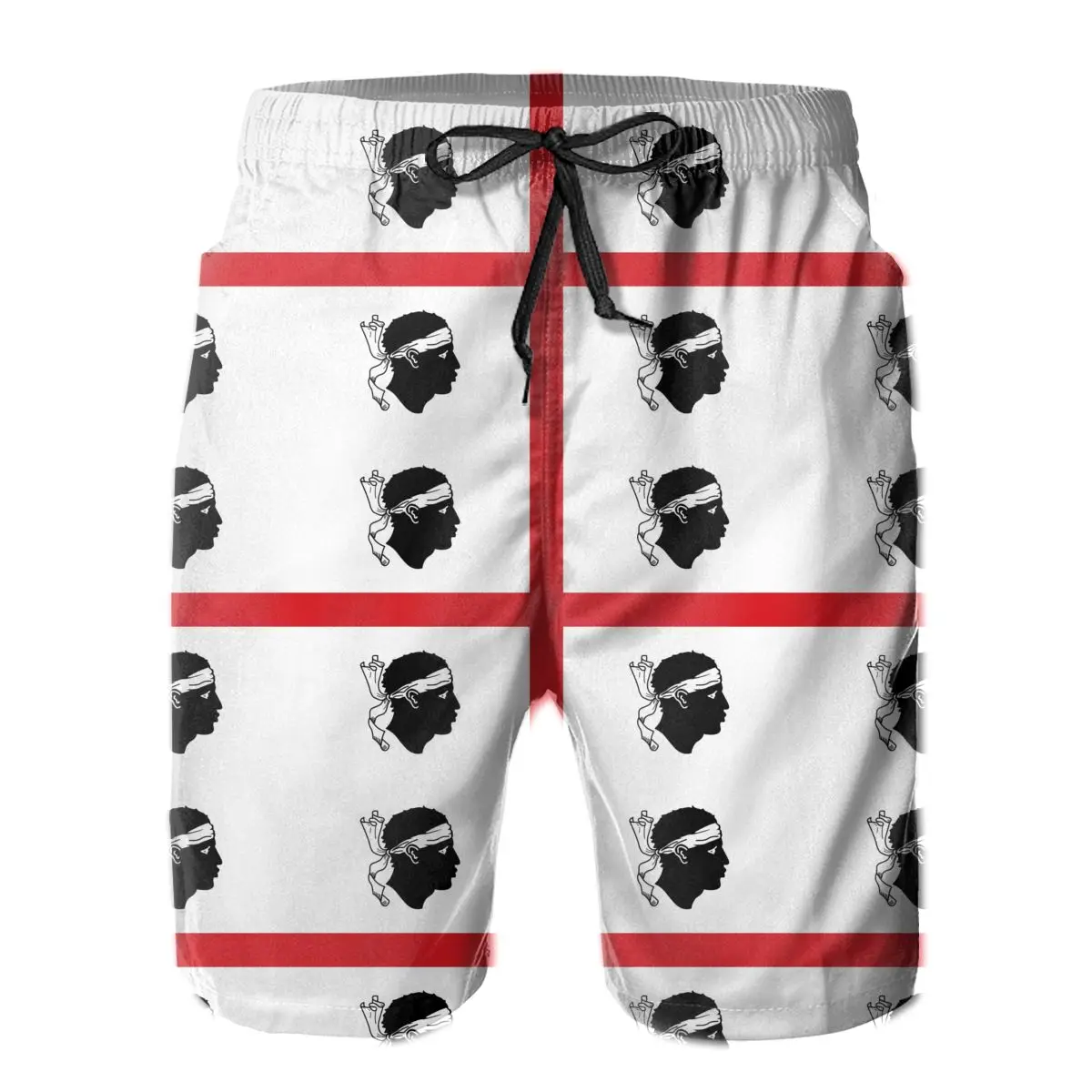 

Summer Men Beach Short Breathable Quick Dry Funny Novelty regions of Italy basketball Flag Of Sardinia, Italy Hawaii Pants