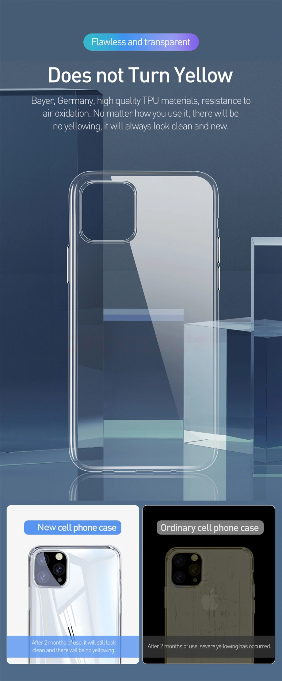 Ультратонкий прозрачный силиконовый чехол для телефона iphone 11 Pro Max, чехол для iphone XR XS Max X 7 8 6 6S Plus, мягкий прозрачный чехол из ТПУ