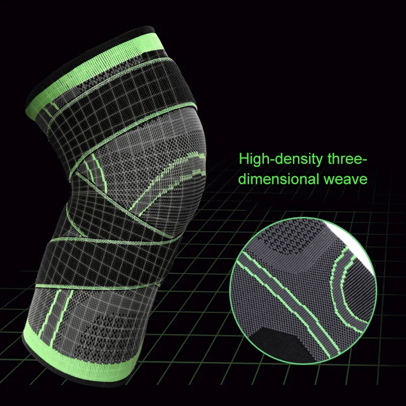 

Outdoor Sports Knee Compression Brace for Men Women Non Slip Sleeve with Straps Breathable Knit Kneepad BMF88