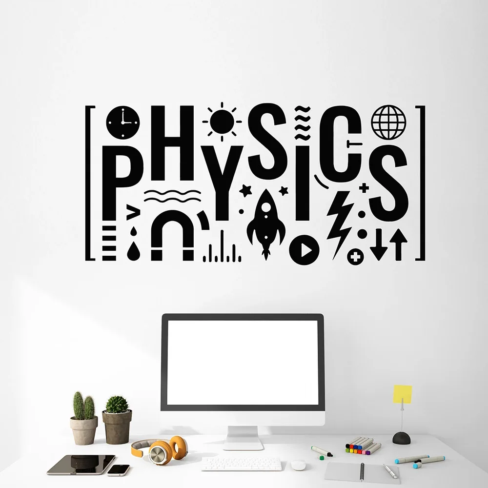 Наклейки на стену с надписями физика для подростков школы Science Class образование