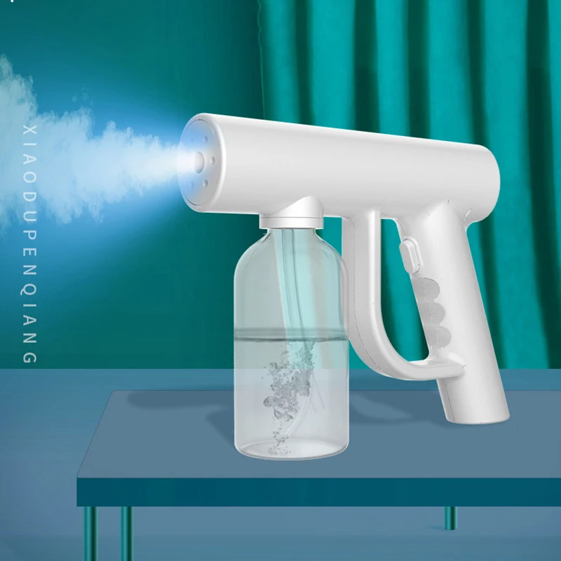 

1PC Newest USB Blu-ray Wireless Charging Atomizing Disinfection Charging Handheld Nano Blue Light Steam Spray Gun Touch