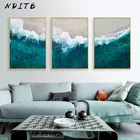 Настенная картина с изображением Морского Пейзажа, Постер в скандинавском стиле, морской пейзаж, морские волны, Современное украшение для комнаты