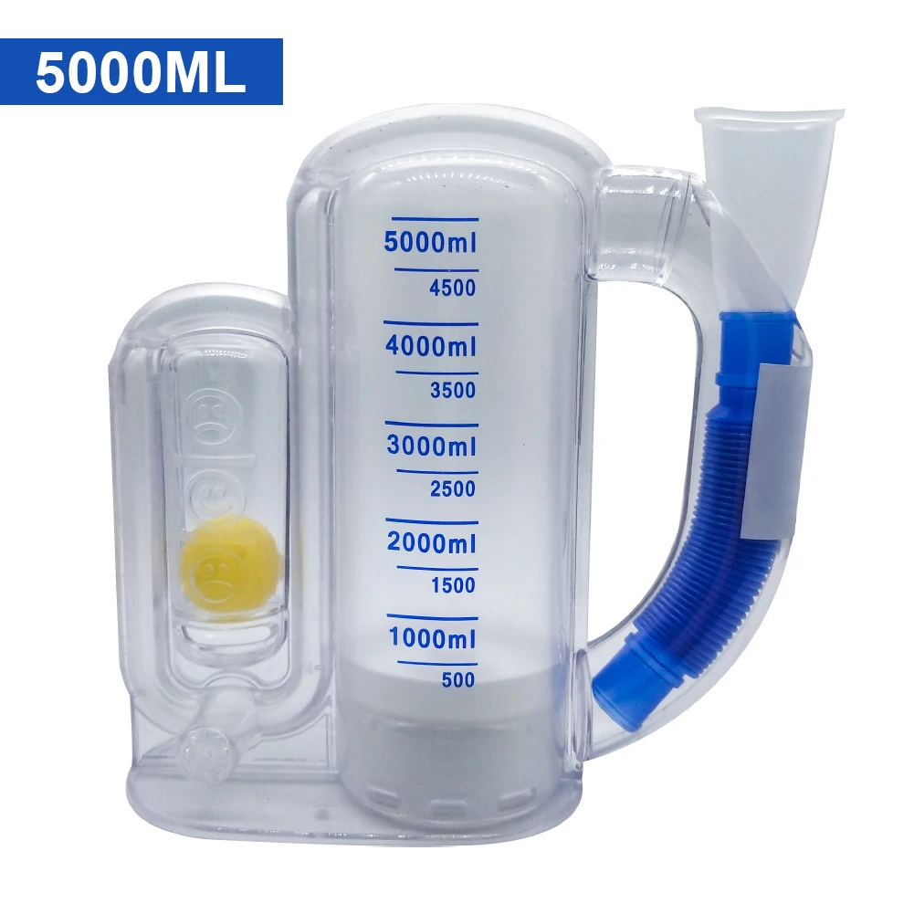 

5000ML Breathing Trainer Vital Capacity Exercise Meter Spirometry Trainer Lung Function Volumetric Rehabilitation Exerciser