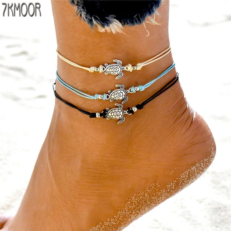 Браслеты Женские в стиле бохо анклеты с морскими черепашками звездами ракушками