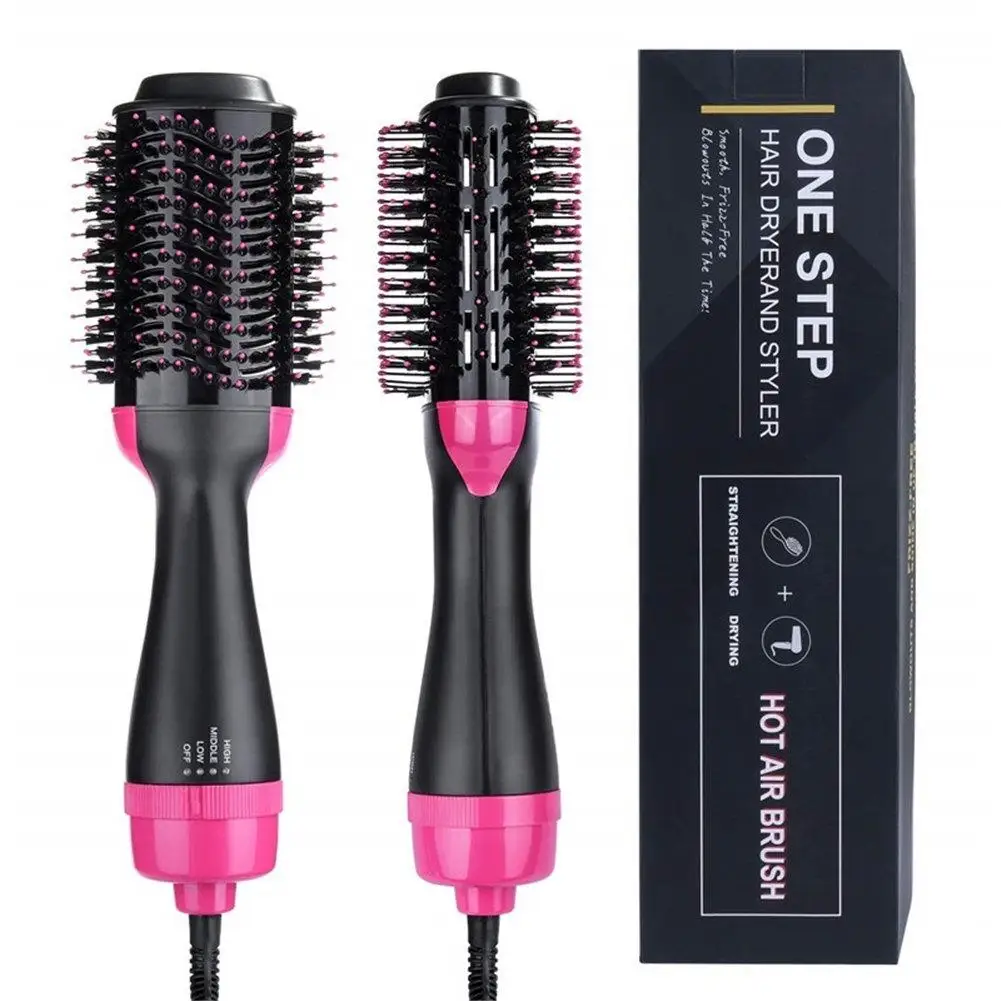 

Professional One Step Hair Dryer brush volumizer 2 in 1 straightener and curler Hot Air Curling iron Rotating Rollers Comb