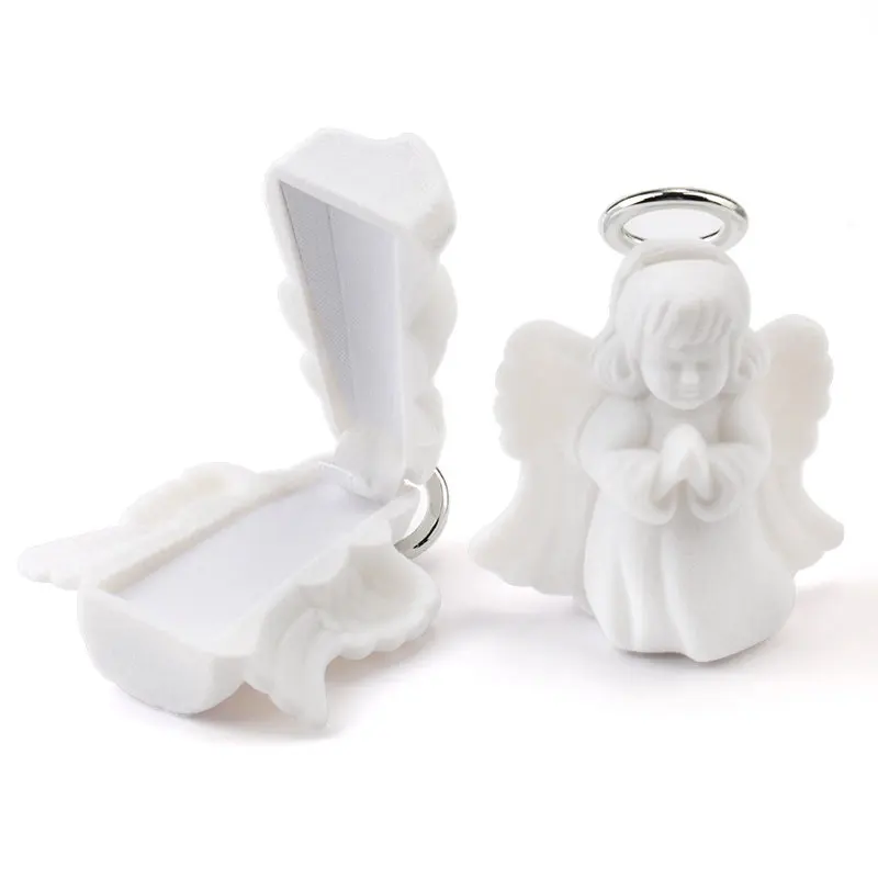 angel 1 шт. прекрасный бархатный контейнер для ювелирных изделий коробка для свадебных колец для сережек Ожерелье Браслет Дисплей Подарочная коробка держатель 16 стилей - Цвет: angel