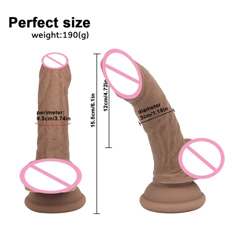 GaGu мягкий жидкий силиконовый реалистичный фаллоимитатор коричневый Пенис с