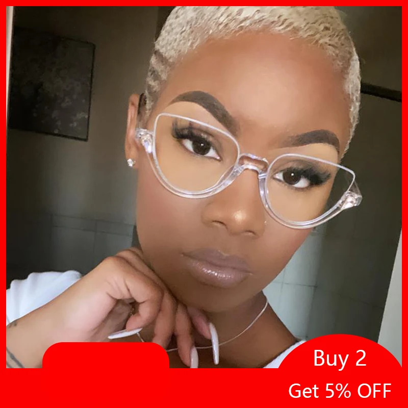 Ретро Новый с плоскими стеклами и половинной рамкой оправа для очков в стиле