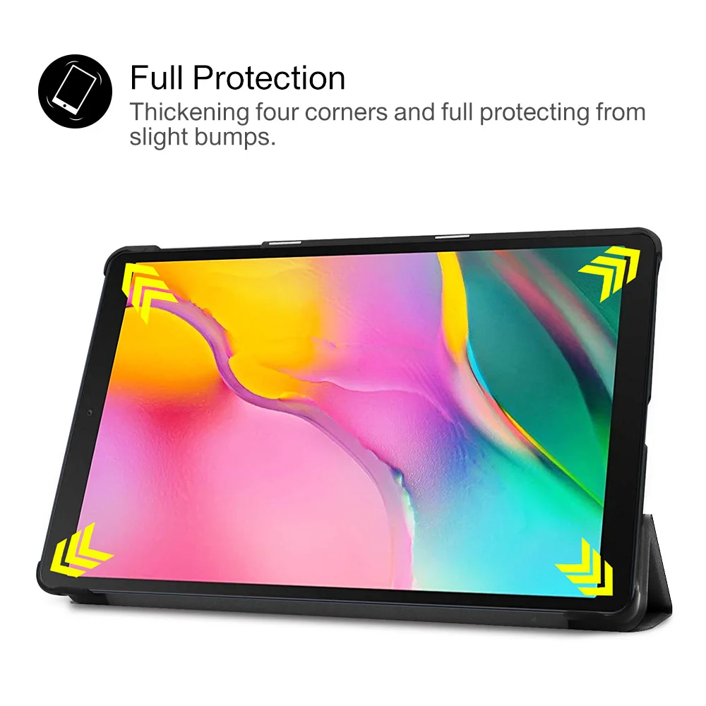 

Leather Case for Samsung Galaxy Tab A 10.1 Inch Model SM-T510 / SM-T515 durable protective hardback with pen+film with gift