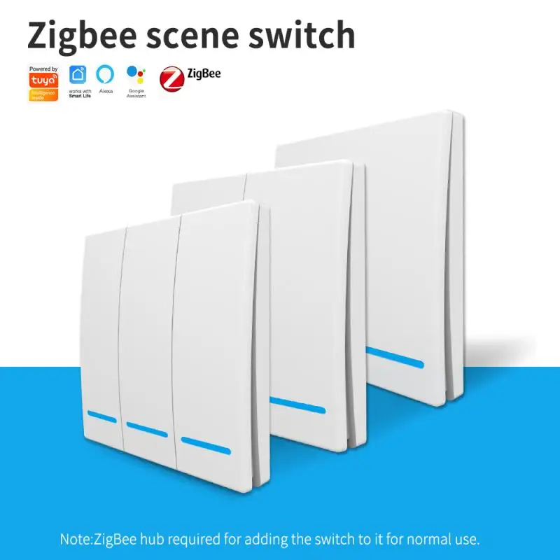 

1/2/3Gang Tuya ZigBee Wireless Scene Switch Push Button Controller Automation Scenario For Tuya Devices Smart Switch App Control