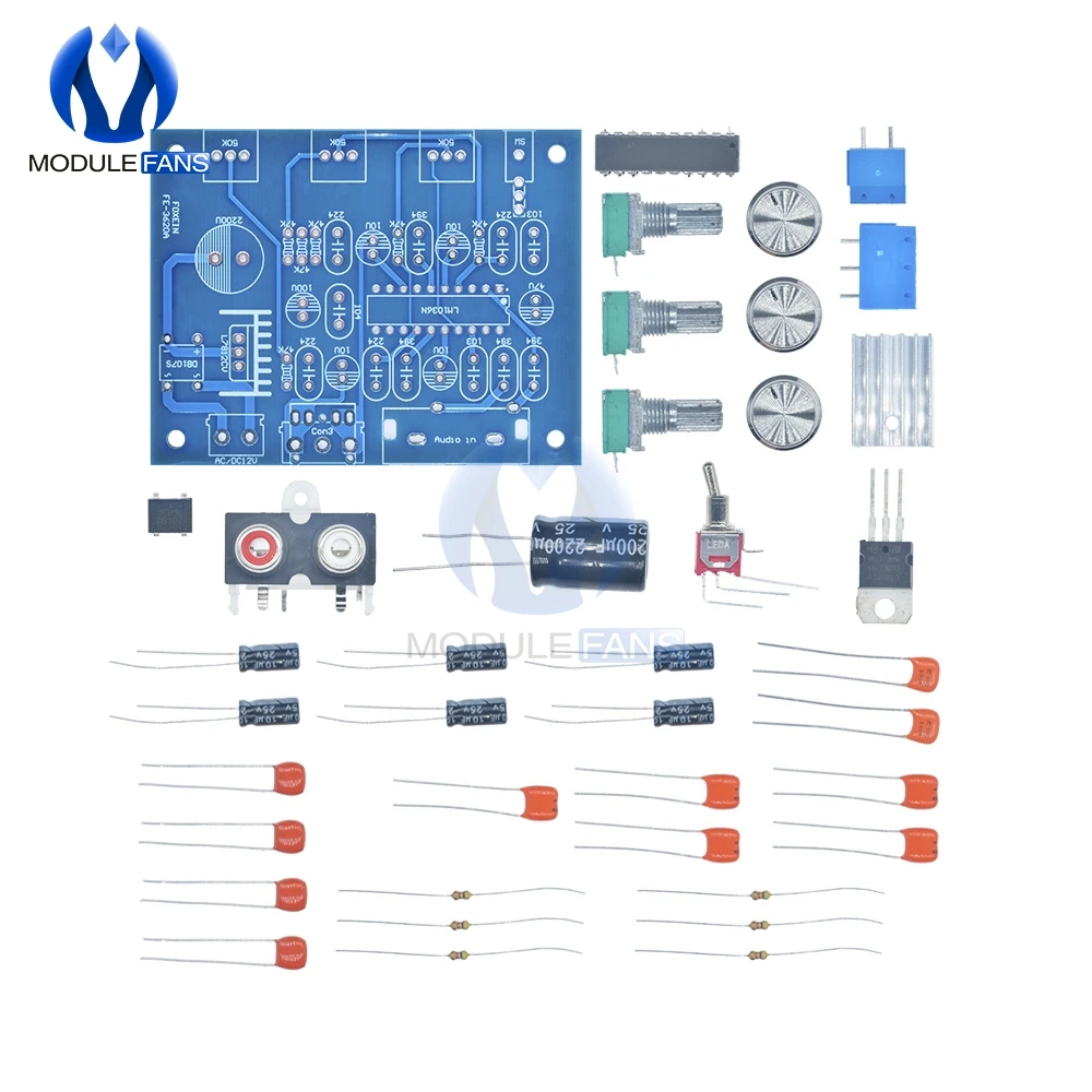 Комплект сделай сам LM1036 плата контроля громкости регулятора температуры