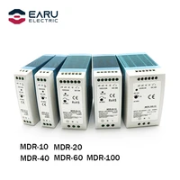 ac100 240v input mini din rail switch power supply voltage transformer mdr 10w 20w 40w 60w 100w dc 5v 12v 15v 24v 36v 48v output