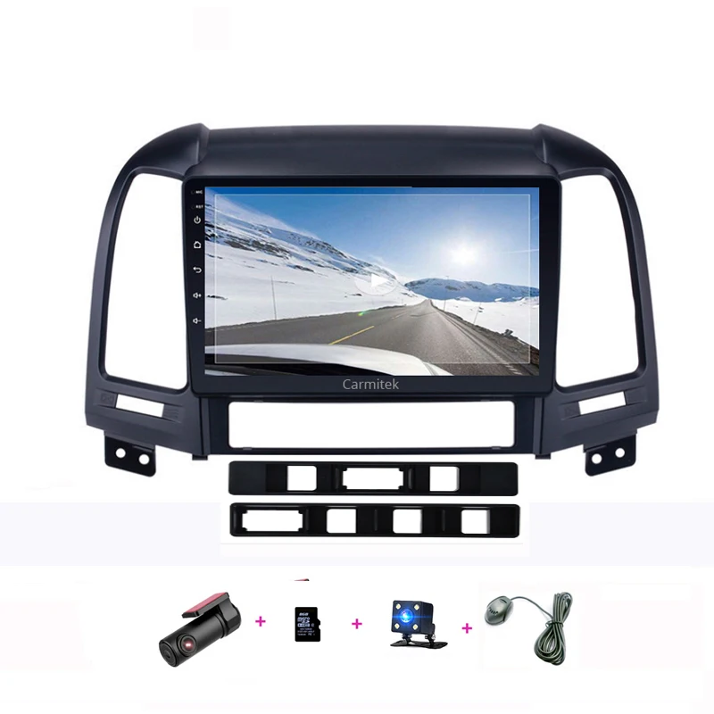 with dvr8gb cam mic Android автомобильный Радио Мультимедиа Стерео Аудио плеер Navi gps 2Din для hyundai Santa Fe 2006 2007 2008 2009 2010 2011 2012 головное устройство - Color: with dvr8gb cam mic