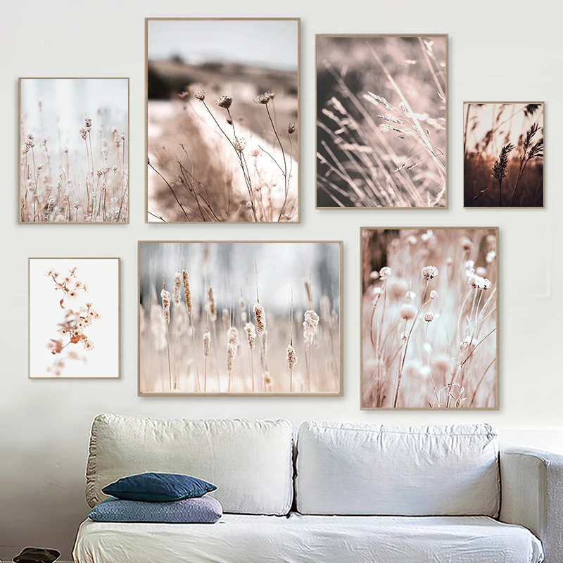 

Modern Nordic Landscape Reed Dandelion Wall Art Decoration Canvas Painting Posters and Prints Cuadros Home Decor Picture