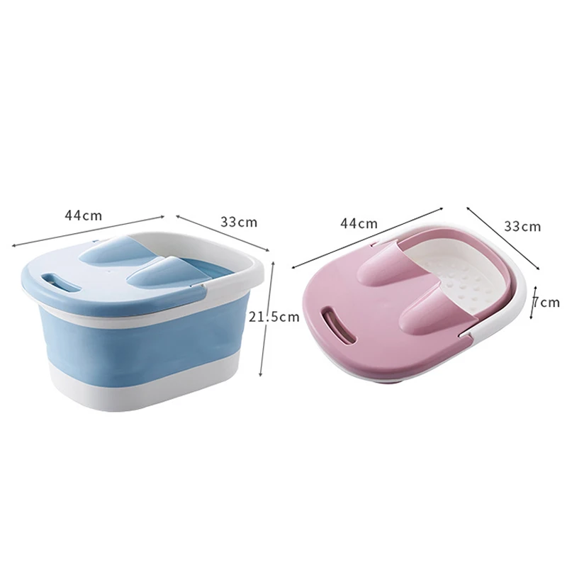 

Folding Foot Wash Tub Plastic Sauna Soaking Foaming Massage with Lid Portable Pedicure Bucket Home Foot Bath Massage Hot Tubs