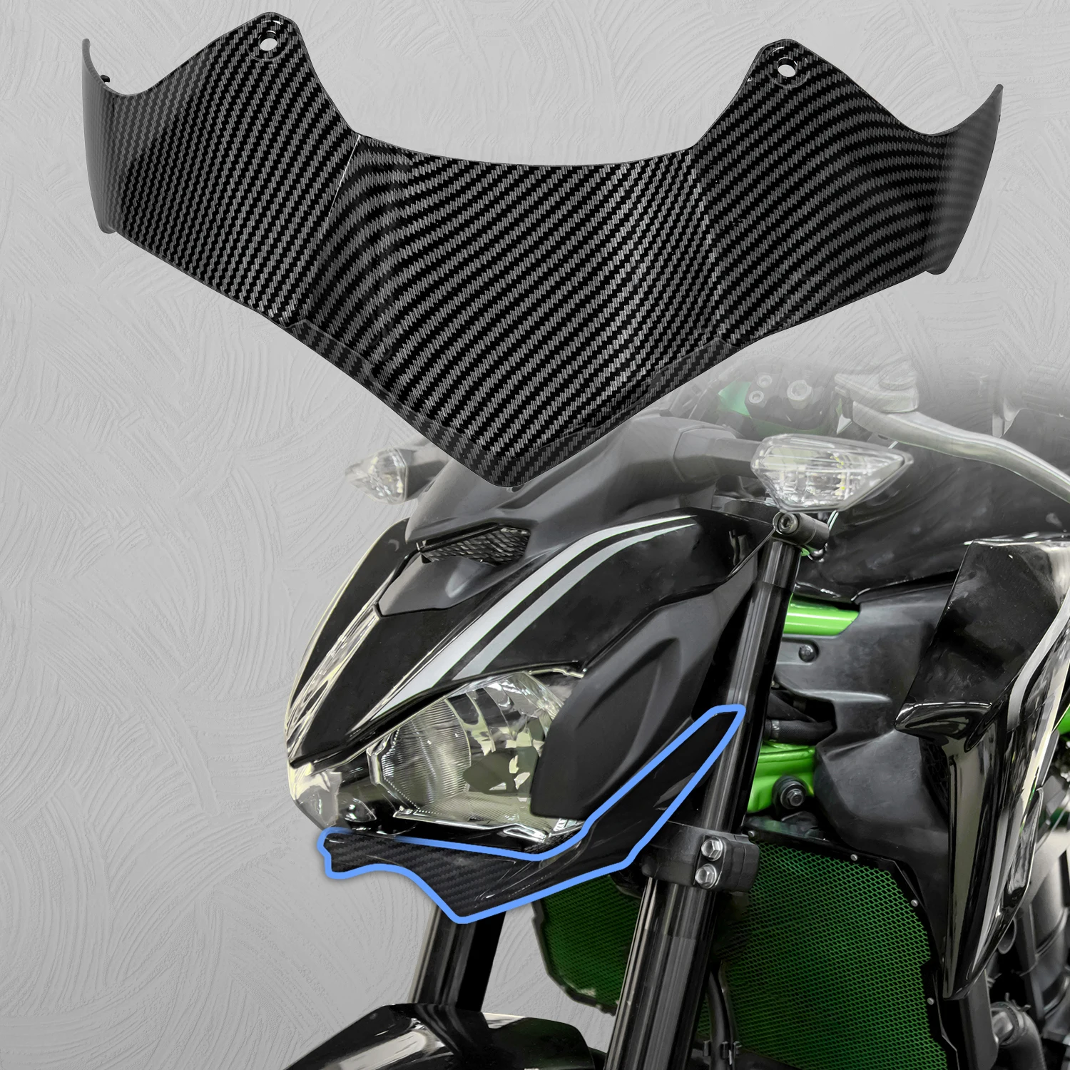 

Z900 Headlight Fairing Front Lower Beak Nose Cone Cowl Cover Extension Aerodynamic Winglets For Kawasaki Z 900 2017 2018 2019