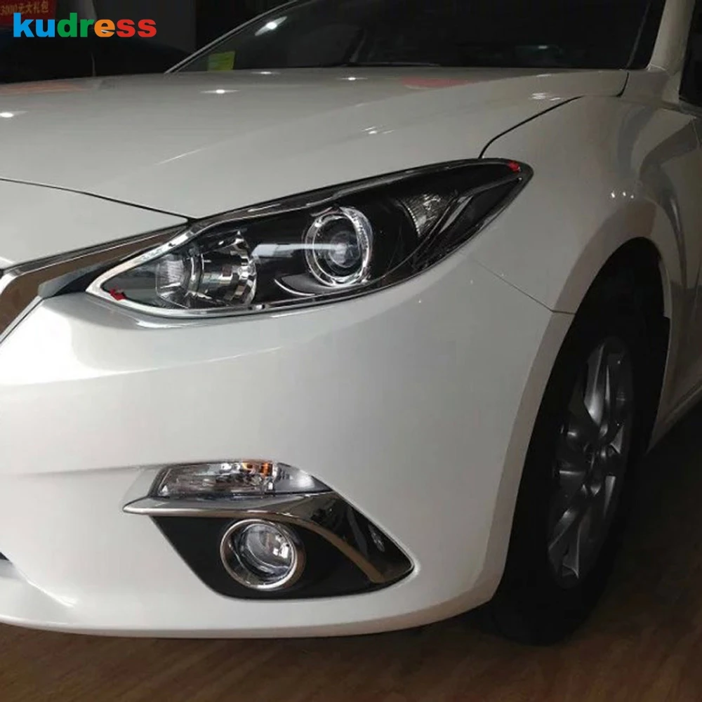 Хромированная накладка на переднюю фару автомобиля для Mazda3 Axela 2013 2014 2015 2016 ABS
