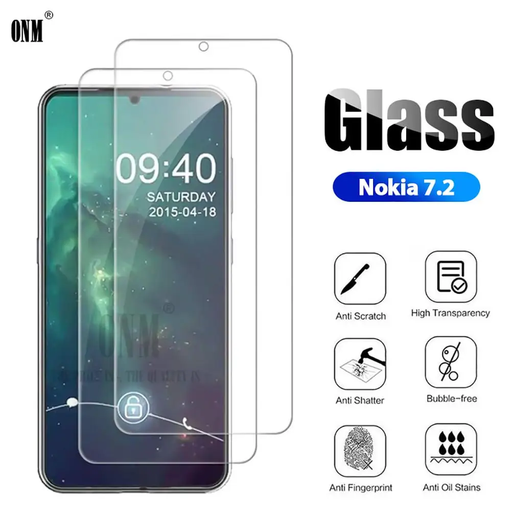 10 шт закаленное стекло для Nokia 7 2 Защита экрана Защитная стеклянная