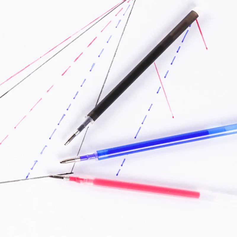 

100pcs Thin Rod Fabric Marker Heat Erasable Pen Refill Cloth Leather Mark High Temperature Disappearing Pen Sewing Tool FC