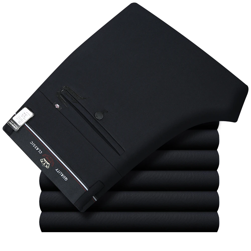 black 6668 ICPANS, мужской костюм, брюки, Осенние, мужские, платье, брюки, прямые, бизнес, офис, мужские, Формальные Брюки, большой размер, классические брюки для мужчин - Цвет: black 6668