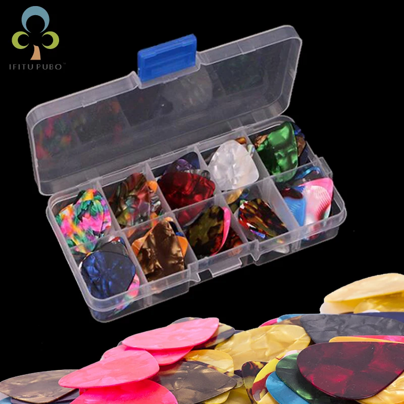 

24 Pcs/Box Guitar Pick Accessories 0.46mm-1.5mm Color Random Hot Sale Acoustic Picks Plectrum Celluloid Electric Smooth GYH