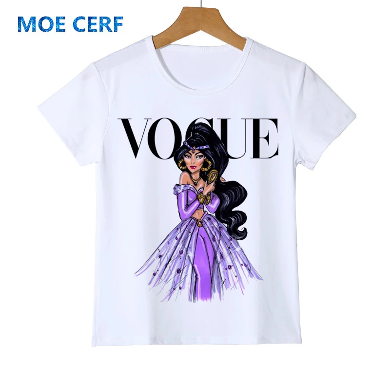Cartoon Kid T Shirt Children's Tops Tees 3D VOGUE Princess Print Tees Girls& Boys Fashion Queen Tshirt Y42-8