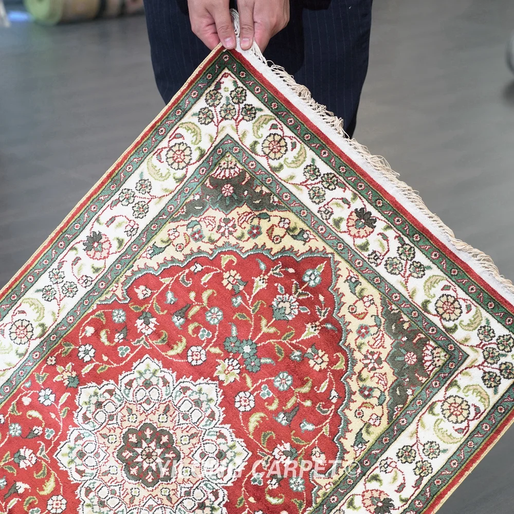 Yilong 2 'x 6' Восточная шелковая дорожка красная изысканная ручная вязка коврик