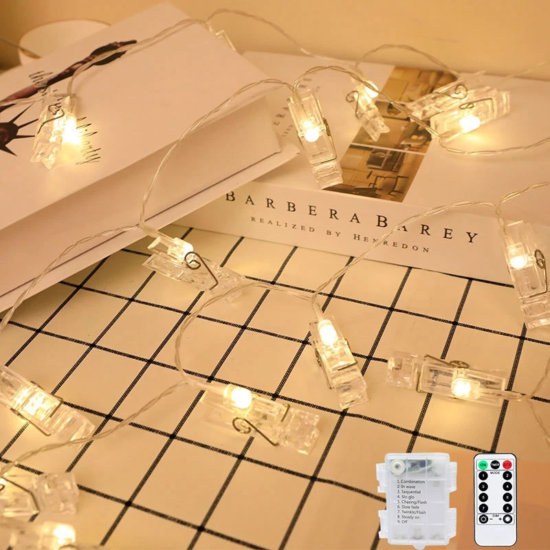 

5Metre 40LED Photo Clip String Lights, Battery Powered Fairy String Lights with 40 Clip for Hanging Pictures,Warm White