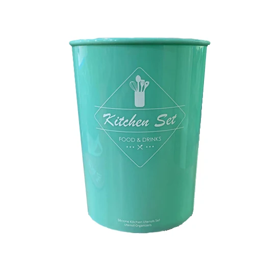 Storage Box Bule 9/10/12 шт. силиконовых кейсов Пособия по кулинарии набор посуды с антипригарным покрытием шпатель лопата с деревянной ручкой Пособия по кулинарии Набор инструментов с ящиком для хранения Кухня инструменты - Цвет: Storage Box Bule