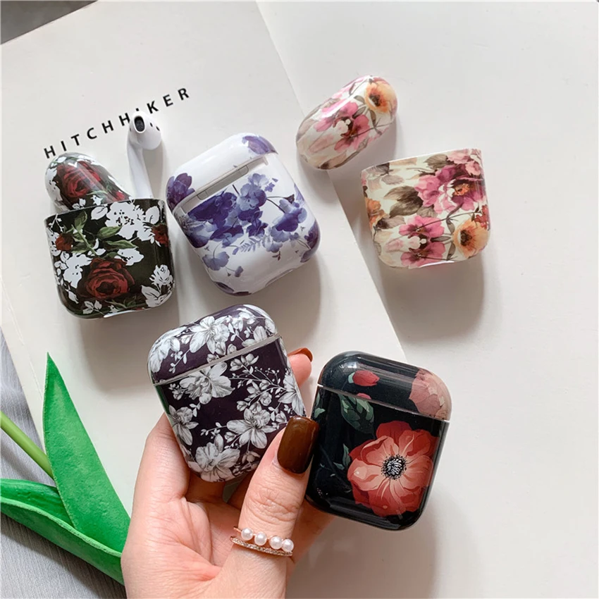 Для AirPods Pro для переноски 1/2/3 чехол роскошный цветной чехол с цветочным рисунком для AirPods Беспроводной наушники чехол жесткий чехол fundas