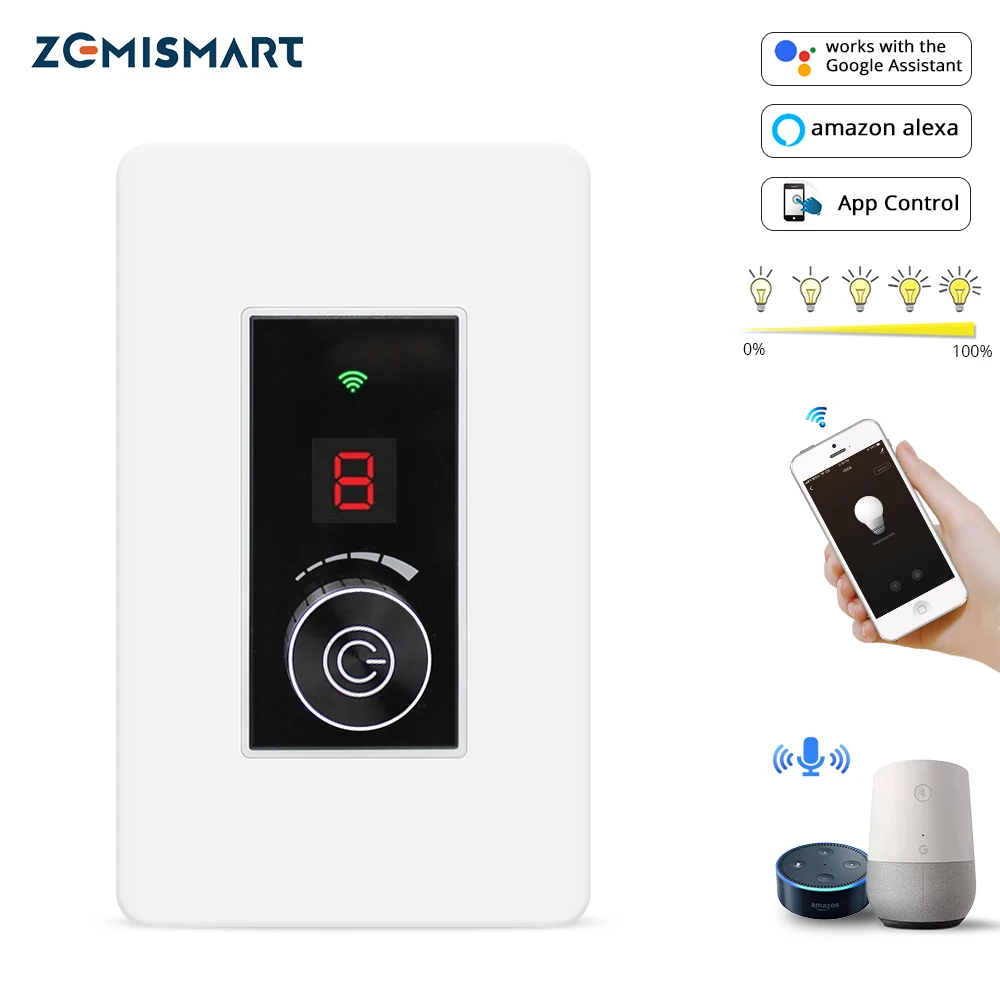 Wi Fi переключатель с регулировкой яркости совместимый Alexa Echo Google Home|Смарт-гаджеты|