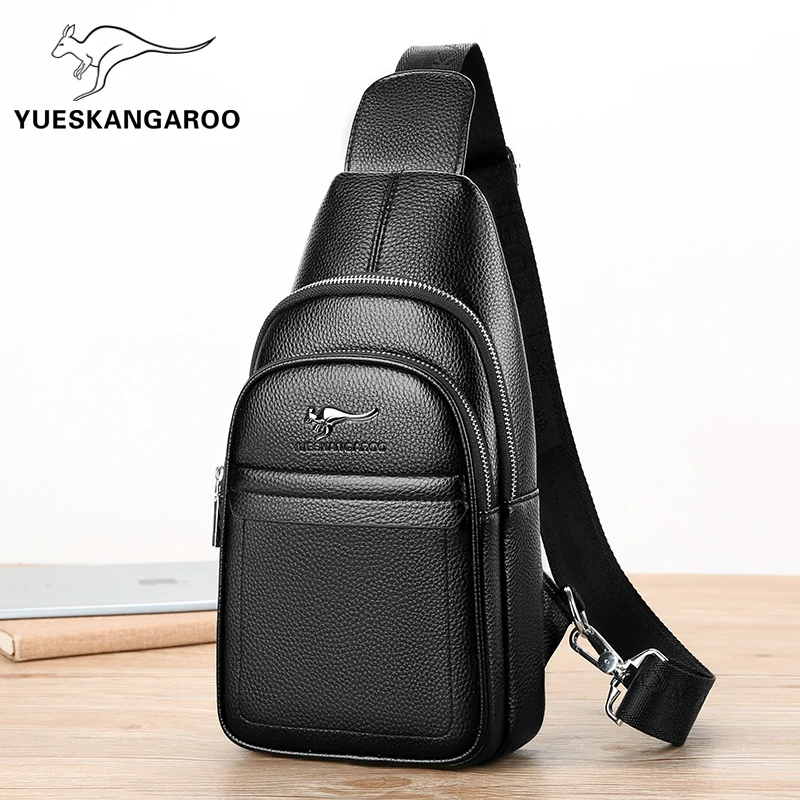 

Luxury Brand Messenger Bag Leather Men Chest Bag Travel Crossbody Shoulder Bag Men's Business Sling Bags Male Casual Chest Pack