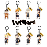 anime volleyball junior double sided transparent acrylic keychain new style haikyuu pendant cosplay exquisite key chain gifts