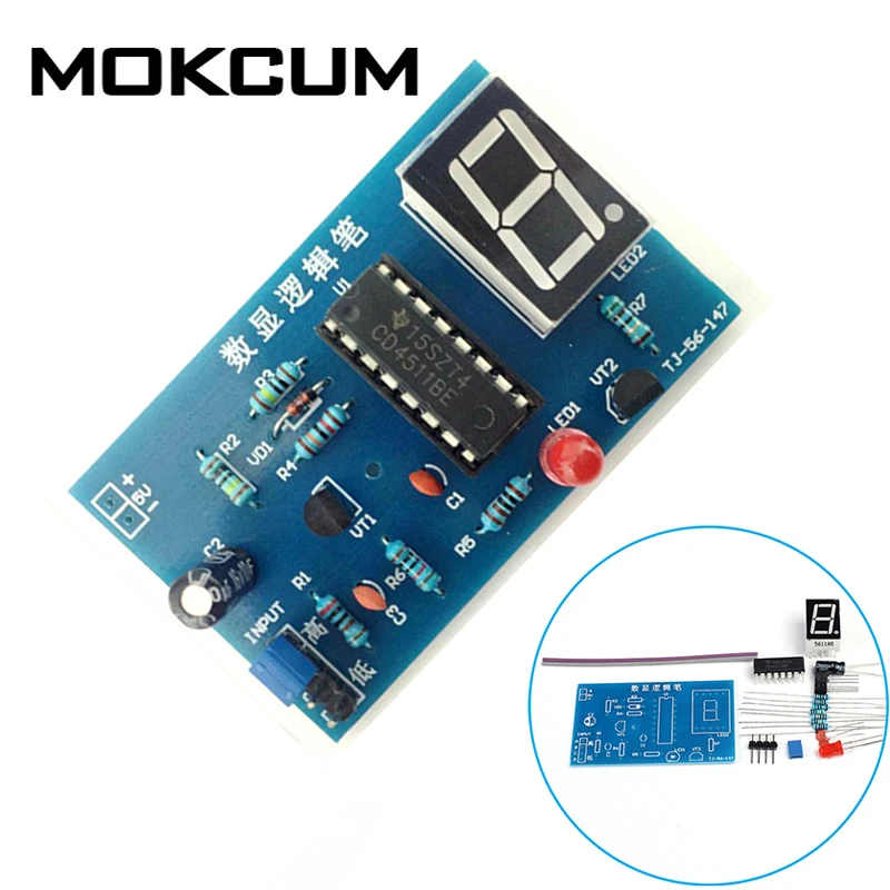 DIY Kit CD4511BE цифровой светодиодный метр тестер Logic Pen Комплект для Сенсор усилитель DC