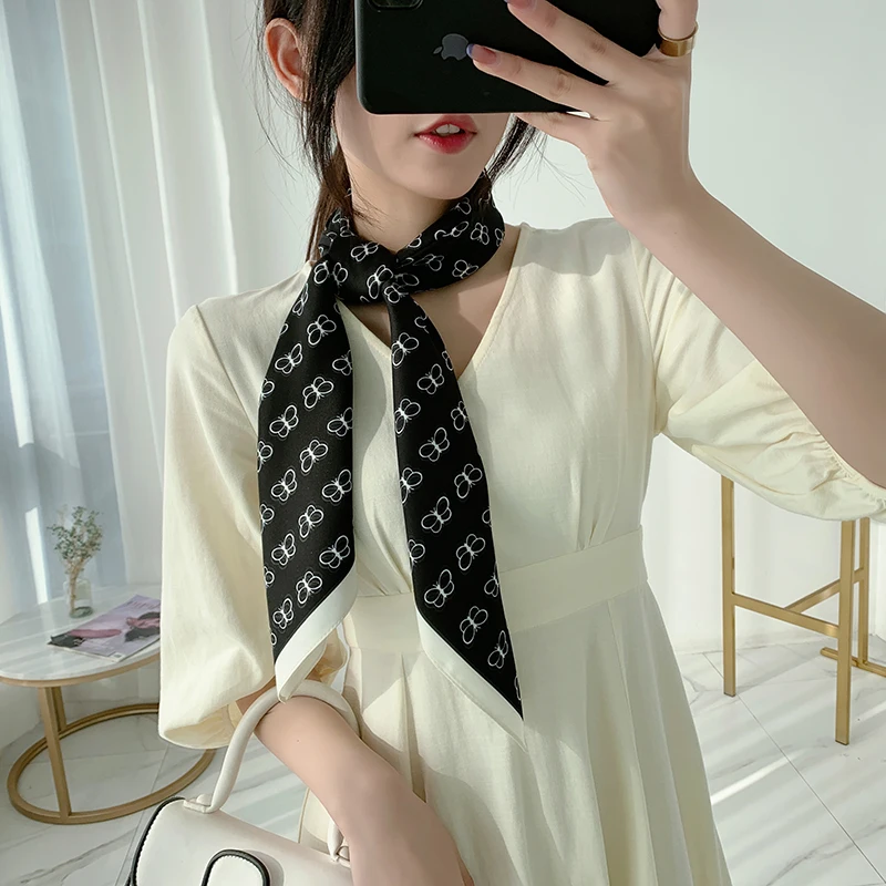 

2021 new spring women scarf quality shawl silk fashion scarf headscarf beach sunscreen bag headscarf scarf 90cm*90cm