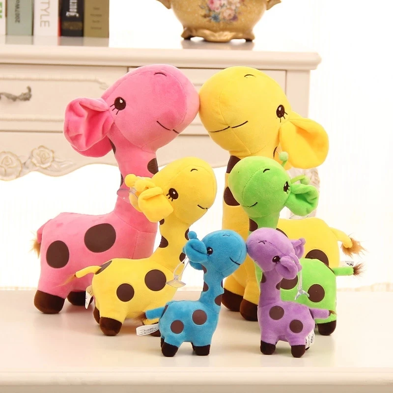 

25cm Cute Giraffe Plush Toy Pendant Soft Deer Stuffed Cartoon Animals Doll Baby Kids Toys Christmas Birthday Colorful Gifts New