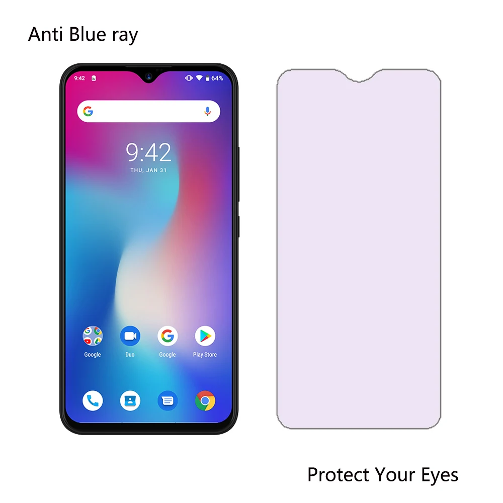 Полное покрытие закаленное стекло для телефона Umidigi Umi Power полное клеевое экрана