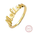 AurolaCo 925 пробы серебряные кольца с именем на заказ, индивидуальное имя, серебряное, розовое, Золотое кольцо для женщин, ювелирные изделия ручной работы, подарок