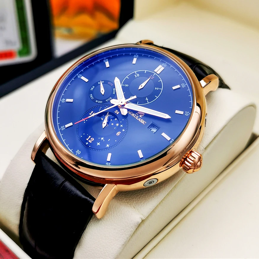 Мужские механические часы с автоподзаводом AOKULASIC автоматические вырезами